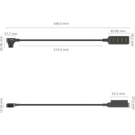 SmallRig 5475 - kabel zasilający, adapter, rozgałęźnik D-Tap 1 do 4